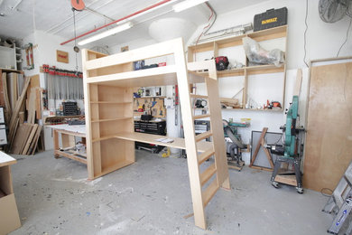 Maple loft bed with desk