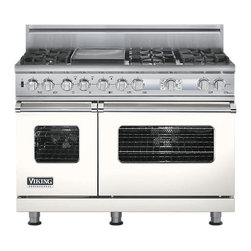 Viking 48" Pro-style Dual-fuel Range, White Natural Gas | VDSC548T6GWH - Gas Ranges And Electric Ranges