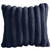 Sorra Home Luxe Faux Fur Navy Throw Pillow 20"Hx20"Wx6"D