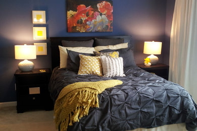 Inspiration for a contemporary bedroom in Raleigh.