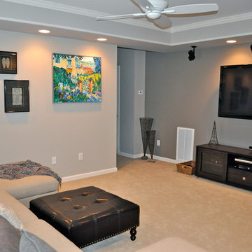 Media area in finished basement