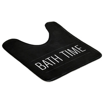 Bathroom Accessories Bath Time Collection, Black, Contour Bath Rug