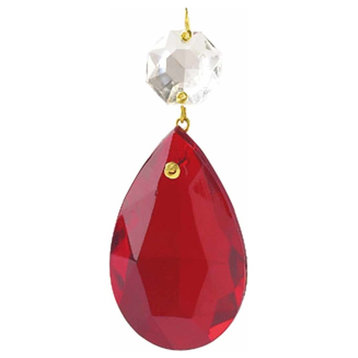 Prisms Red Glass Pendalogue 2"H |