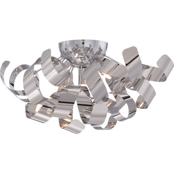 Quoizel RBN1616 Ribbons 4 Light 17"W Flush Mount Ceiling Fixture - Polished