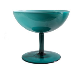 TEAL EMPOLI PEDESTAL CANDY DISH - Vases