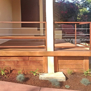 Redwood Deck and Railing Fence