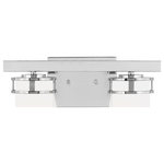 Generation Lighting Collection - Robie 2-Light Wall/Bath, Chrome - The Sea Gull Lighting Robie two light vanity fixture in chrome offers shadow-free lighting in your powder room, spa, or master bath room.