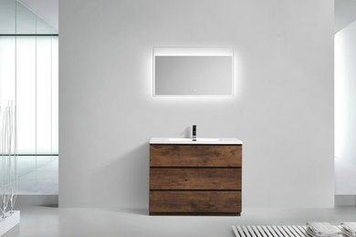 Moreno MOA Modern Style 42'' Freestanding Bathroom Vanity with White Acrylic top