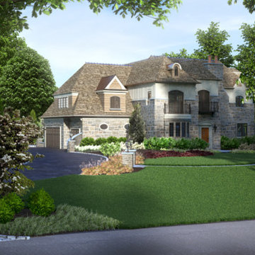 French Chateau - 3D Visualization of Home Remodel and Landscape Architecture