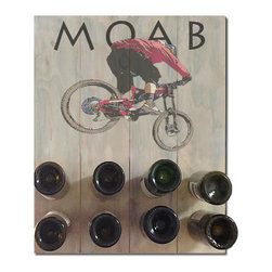 Functional Wall Art - Wine Rack "MOUNTAIN BIKER" - Artwork