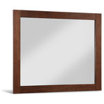 Meridian Furniture - Monad Mirror, Walnut, 44" Wide - Let this Monad mirror reflect your elegant tastes. This beautiful mirror is made from real birch wood veneer for a long-lasting and durable design. The rich walnut finish blends seamlessly with most furnishings in your home, and the large size makes it perfect for hanging in a number of different spots. Buy it on its own or pair it with the matching vanity from the same collection for a complete look.