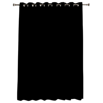 Thermal Blackout Curtain With Wide Grommet Top, Black, 100"x84"