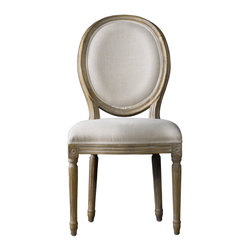 Louis Side Chair- Linen - Dining Chairs