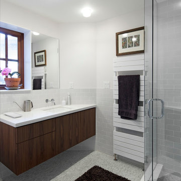 White Kitchen with Mahogany Wood Windows - Summerhill Ave