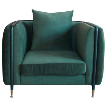 Sherri Modern Dark Green Jade Accent Chair