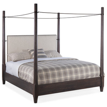 Hooker Furniture 6700-90666-98 Big Sky King Canopy Bed Frame - Charred Timber