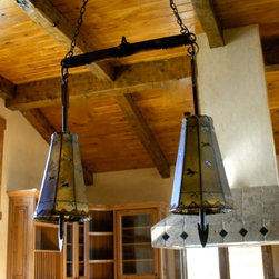 Arrow Pendant with Painting - Pendant Lighting
