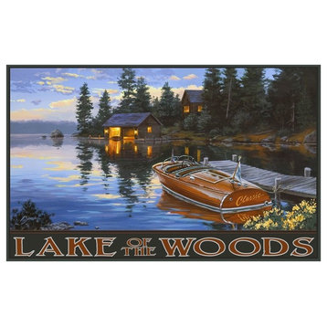 Darrell Bush Lake of the Woods Canada Criscraft Boat Art Print, 24"x36"
