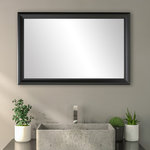 Frame My Mirror - Woodford Framed Wall Mirror, Black, 20" X 48" - The unconventional lines of the Woodford framed mirror take design to a whole new level. This contemporary frame, with its wide, angular surface, is sure to be a star in any space.