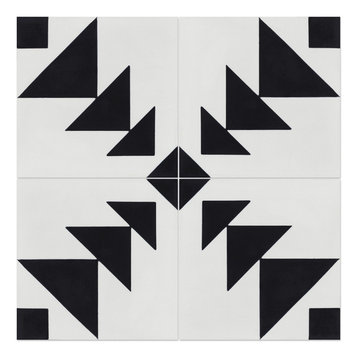 8"x8" Code Talker, Handcrafted Cement Tiles, Set of 16