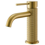 Vinnova Inc - Mendavia Single-Handle Basin Bathroom Faucet, Brushed Gold, High Handle - Vinnova Mendavia bathroom faucet is the perfect complement to a contemporary or transitional bathroom space. Its clean, one-lever design is simple to install, easy to use and a cinch to clean. Solid construction ensures years of beauty and enjoyment. Featuring a gleaming Gold and Black finish, this single-handle bathroom faucet by Vinnova complements any style basin. It's been rigorously tested to guarantee exceptiona.