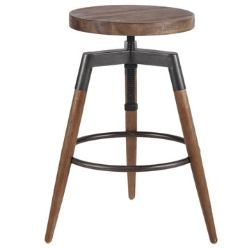 INK+IVY Frazier Industrial Wooden Dining Adjustable Counter Stool/Bar Stool