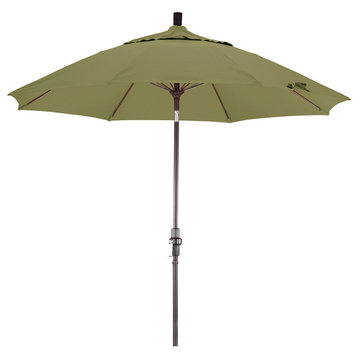 9 Foot Olefin Fabric Crank Lift Tilting Aluminum Patio Umbrella, Bronze Pole