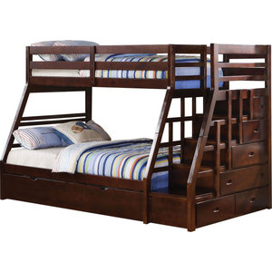 Jason Bunk Bed With Storage Ladder And, Acme Furniture Allentown Twin Over Twin Wood Bunk Bed White