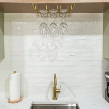 Scullery Bar Sink with Open Glass Storage