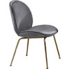 Paris Velvet Upholstered Dining Chairs (Set of 2), Gray, Velvet, Gold Base
