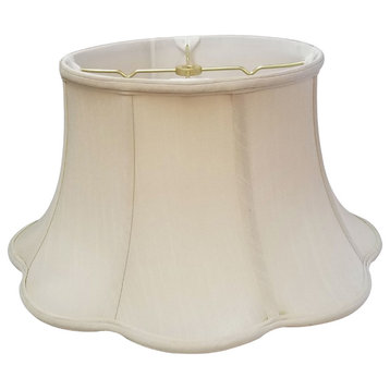 6-Way Out Scallop Bell Basic Lampshade, Beige, Beige, 9.5x15x8