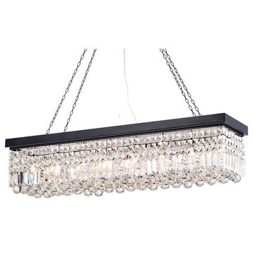 Laertes 8-Light Black Crystal Chandelier