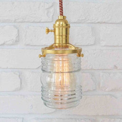 Hand Blown Clear Glass Pendant Light - Pendant Lighting