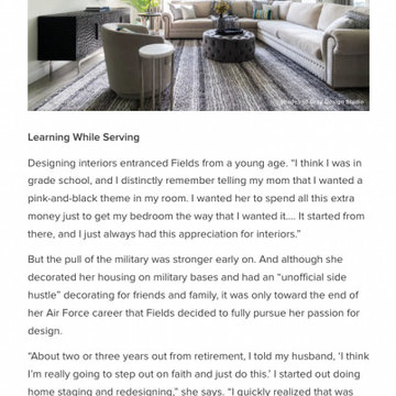 Article: Best Tips From an Air Force Vet Whose Interior Design Business Took Off