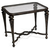 Veracruz Traditional Cast Aluminum Frame End Table with Glass Top (Beech)