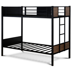 Metal Twin-Full Bunk Bed, Gold