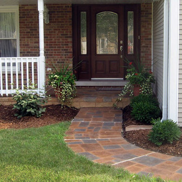 Hand-Cut and Custom Multi-Colored Walkway and Porch