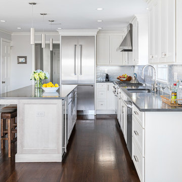 Stained Cherry Beach Kitchen in East Norwalk