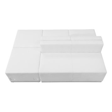 Hercules Alon Series White Leather Reception Configuration, 4 Pieces