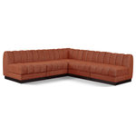 Meridian Furniture - Quinn Chenille Upholstered 5-Piece L-Shaped Modular Sectional, Cognac - The Quinn Modular Sectional is a stunning piece crafted in a rich and luxurious cognac chenille fabric. Its awe-inspiring design and exceptional quality make it a perfect addition to any space, whether it's a living room, bedroom, or office. The sectional's plush cushioning and sturdy frame provide both comfort and durability, ensuring that it will be a favorite for years to come. Whether you're looking for a statement piece or simply a comfortable seating option, the Quinn sectional is an excellent choice.
