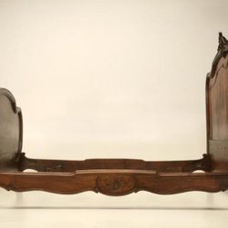 French Antique Carved Walnut Bed - Beds