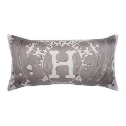 Grey and White "Peinture Fraiche" Herm&egrave;s Silk Scarf Pillow - Decorative Pillows