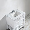 Florence 30" Single Vanity Carrara Marble, White, Without Mirror
