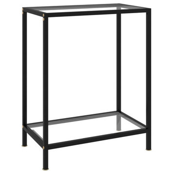 vidaXL Console Table Entryway Table Side Table Transparent Tempered Glass