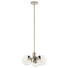 Silvarious 3 Light Chandelier, Polished Nickel, Clear