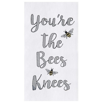 Youre The Bees Knees Honey Bees Embroidered Flour Sack Kitchen Towel