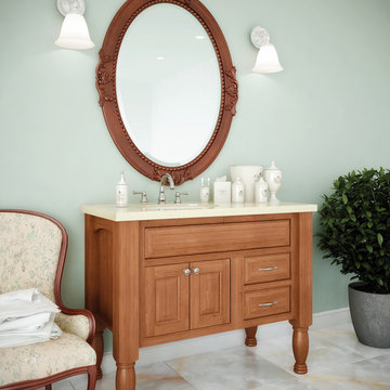 StarMark Cabinetry Bathroom Laforest inset door style in Cherry