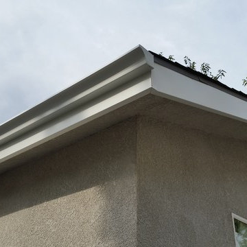 Fascia Covering/Cladding with Reverse Curve Seamless Gutters, Reseda Ca.