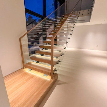 Project #126 | Contemporary Staircases with Integrated LEDs & Glass Railing