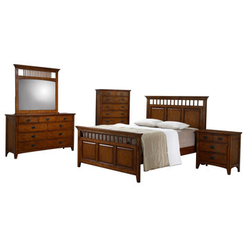 Sunset Trading Tremont 5 Piece Queen Bedroom Set | Distressed Brown